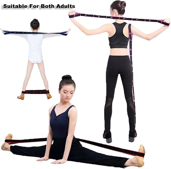 8-segment Digital Yoga Stretching Band High Elasticity Fitness Tension Band Double Layered Composite Webbing Dance Belt