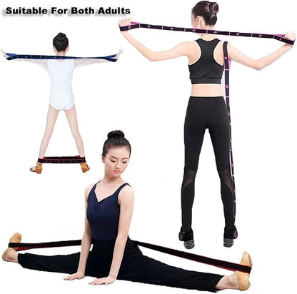 8-segment Digital Yoga Stretching Band High Elasticity Fitness Tension Band Double Layered Composite Webbing Dance Belt