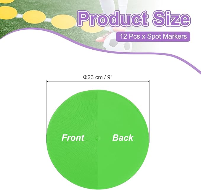 PATIKIL Spot Markers Non-Slip Floor Dots Agility Markers Flat Field Cones Poly Dots