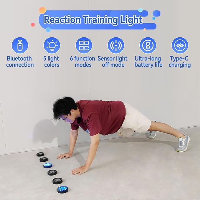Sports Agility Light, Agility Reaction Training Light Set with Remote Control, Suitable for Athletes, Trainers, Fitness Coaches