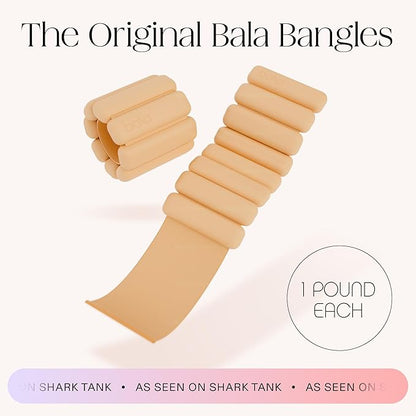 Bala Bangles Wrist & Ankle Weights for Women & Men - Adjustable Weighted Bands - Soft Silicone Arm & Leg Weights for Pilates, Yoga, Walking, Barre, Home Workout & Strength Training Exercise