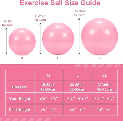 4Pcs Yoga Ball Set includes Large and 9in Pilates Balls, Massage & Spiky Ball for Fitness ,Anti-Burst Exercise Ball with Pumb for Pregnancy,Physical Therapy,Office Chair, Home Workout,3Sizes,3Colors