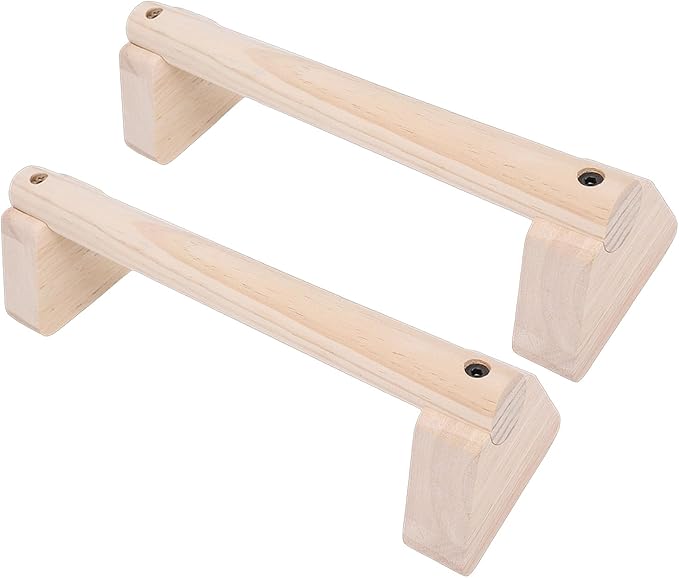 Focket 2 Pcs Wood Push Up Bars, Wooden Parallettes Bars with Non Slip Pads, Pushup Handles Calisthenics Equipment for Handstand Training, Home Fitness Equipment for Men Women