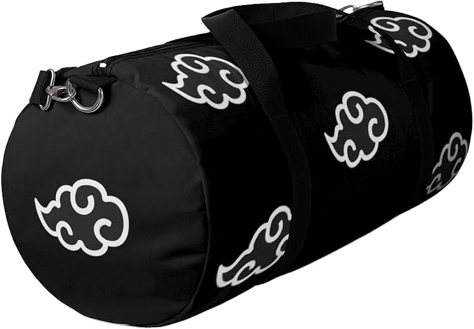 Anime Gym Bag for Women Men - Large Capacity Waterproof Workout Fitness Travel Sports Bags Fashion Street Camping ExpandaCLe Carry On Duffle Bag For Couple (Black Cloud) PTY