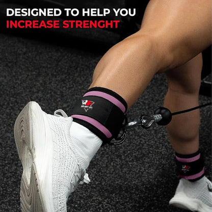 Ankle Straps for Cable Machines, Adjustable Comfort Ankle Cable Attachments for Women & Men, Glute Kickback Ankle Strap for Workout Gym Ankle Cuff Neoprene Padded Durable lifting Straps