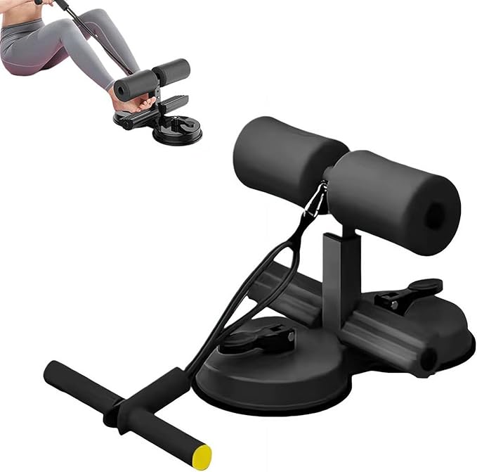 Wmool Ab Training Auxiliary Device, Portable Adjustable Sit up Exercise Equipment, Dual Suction Cup Core Exercise Ab Machine, Abdominal Muscles Full Body Training for Abs Home Gym Exercise