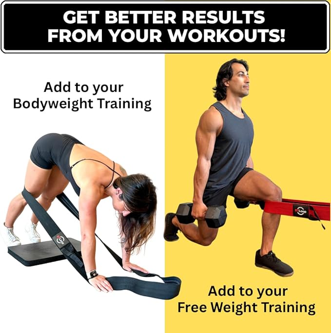 Long Fabric Resistance Band with Door Anchor - Full Body Resistance Band for Working Out and Physical Therapy - Heavy Strength Exercise Band