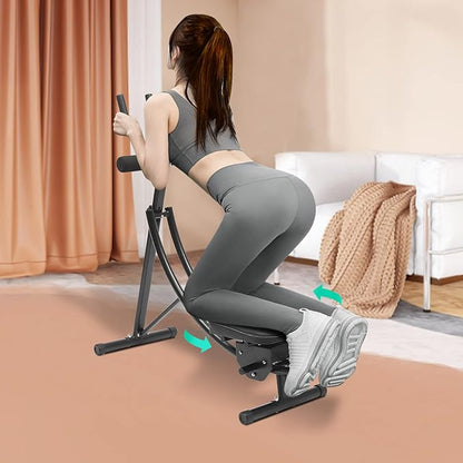 Foldable Ab Machine, Abdominal Exercise Equipment for Home Gym with 180° Rotation & 150kg Capacity - Core Trainer with LED Display for Women Men Teens