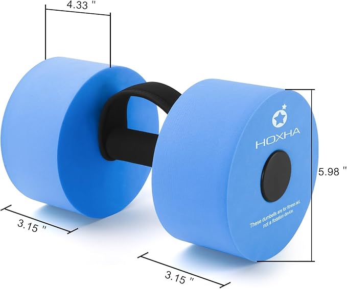 Aquatic Exercise Dumbell Set of 2 - Water Aerobic Exercise Foam Dumbbells Pool Resistance Fitness Equipment for Weight Loss