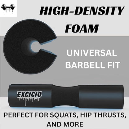 Barbell Squat Pad – Thick Foam Cushion for Neck & Shoulder Protection – Hip Thrust Pad for Olympic & Standard Bars – Weightlifting Accessory