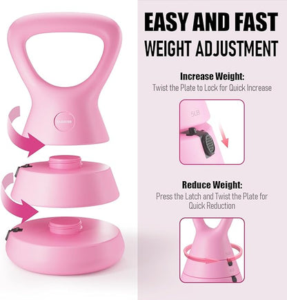 Adjustable Kettlebell, 5lb 9lb 15lb Kettlebell Weights Set, Ergonomic Design & Wide-Handle for Home Gym, Full-Body Workouts Strength Training and Weight Loss, Good for Men Women & Beginners