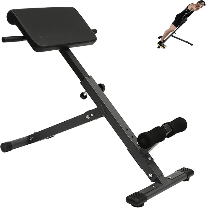 Roman Chair Back Extension Machine Foldable 5 Position Adjustable Sit up Exercise Multi-Functional Hyperextension Bench Workout Equipment Ab Machine Angle Height Adjust 330LBS Heavy-Duty for Home Gym