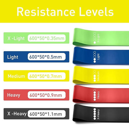 1 | 5 Pack Resistance Bands for Working Out, Workout Equipment, Exercise Bands for Home Gym & Stretching, Pilates Equipment, Fitness Equipment