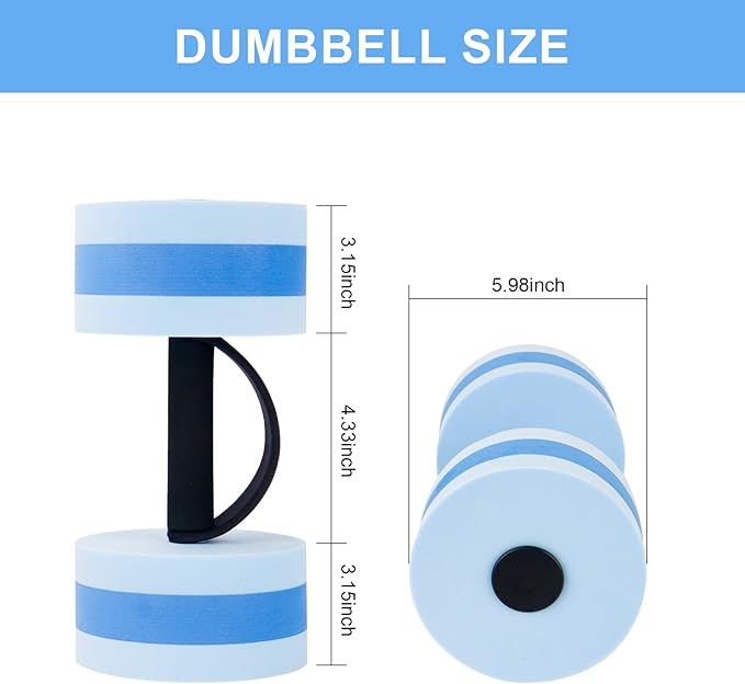 UNAOIWN Water Weights for Pool Exercise 2Pcs Water Dumbbells Aerobics Pool Barbells Lightweight Resistance Aquatic Dumbbell for Swimming