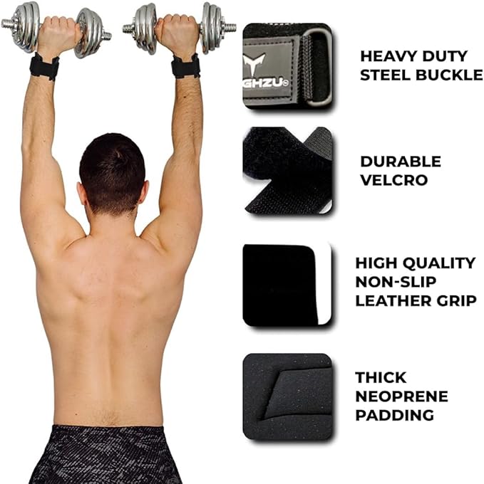 Weight Lifting Grips with Wrist Straps - Non Slip Lifting Straps for Weightlifting, Deadlifting, Powerlifting and Pull Ups, Padded Weight Lifting Gloves with Deadlift Straps for Women and Men