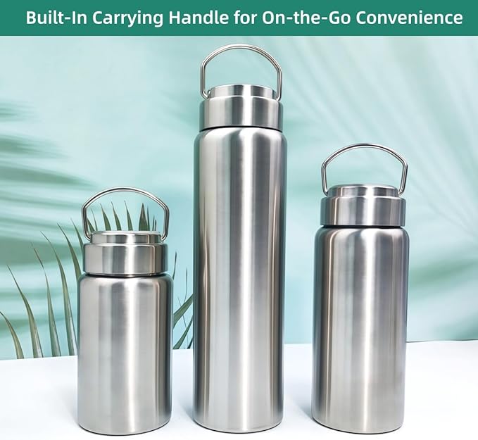 CDJ 32 OZ Uninsulated Single Wall Stainless Steel Water Bottle, Reusable Metal Water Bottle for Sports, Leakproof and Durable, Perfect for Hiking, Gym, Picnics, and Outdoor Activities
