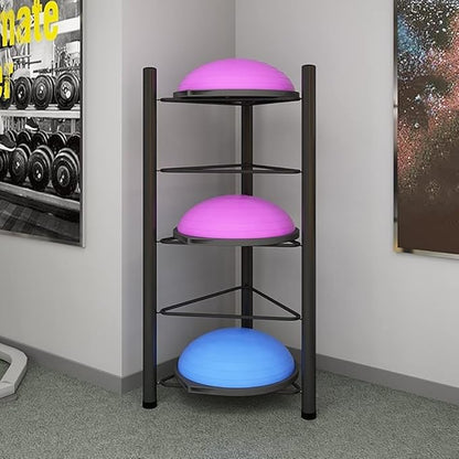 Balls Home Schools Display Rack Half Exercise Ball Trainer Storage Rack - 5 Tier Floor Stand Half Circle Balance Ball Holder Storage Organizer for Home Gym Fitness Equip