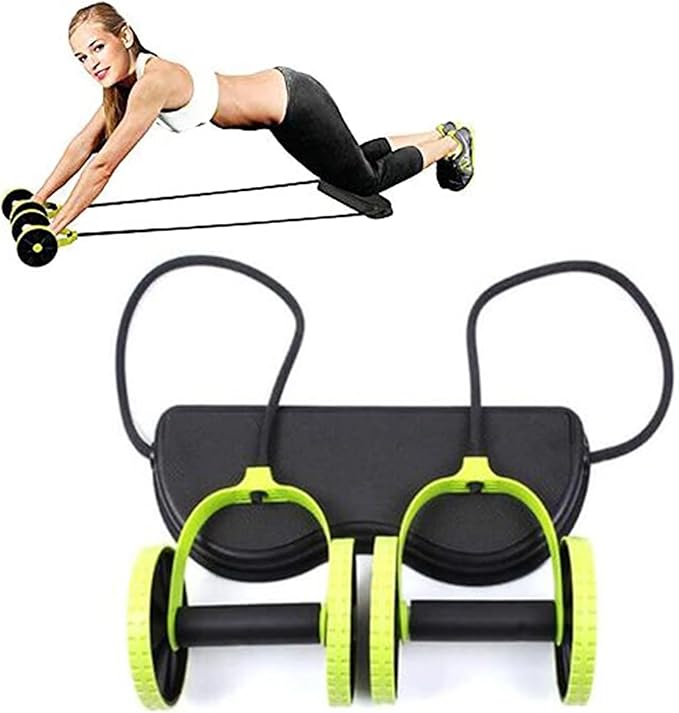 Ab Roller Wheel with Resistance Bands & Knee Pad – Core Abdominal Trainer for Home or Gym Workouts – Sculpt Abs, Slim Waist, Tone Arms, Chest, and Core – Adjustable Fitness Equipment for Men & Women