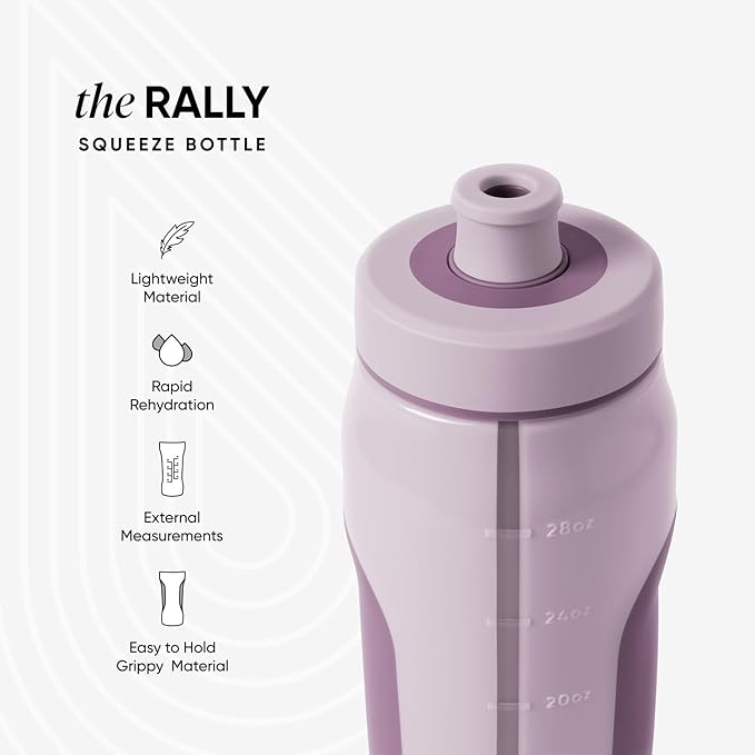 Simple Modern Rally Squeeze Plastic Water Bottle | 30oz Locking Leakproof Cup for Gym, Sports, Electrolytes, Travel | Lavender Mist Mix