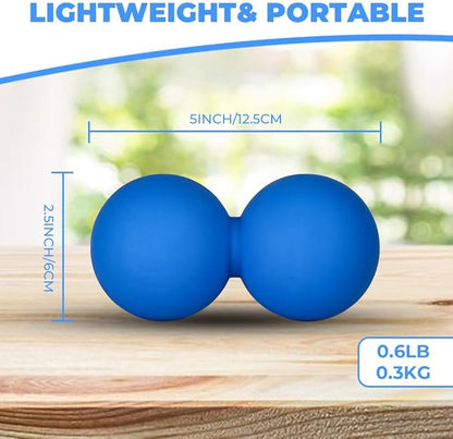 KYKJEYDD Peanut Massage Ball-Double Lacrosse Ball for Deep Tissue Massage & Myofascial Release Medium Density Trigger Point Therapy Tool for Muscle Pain Relief Neck Back Feet & Spine for Yoga