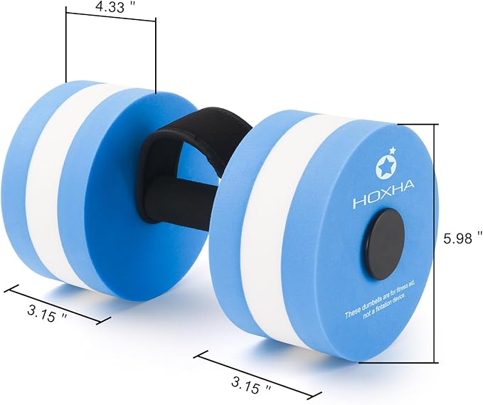 Aquatic Exercise Dumbell Set of 2 - Water Aerobic Exercise Foam Dumbbells Pool Resistance Fitness Equipment for Weight Loss