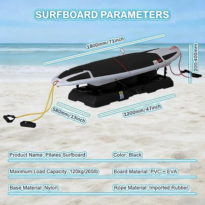 Indoor Surf Trainer Machine with Balance Board, Home Gym Fitness Equipment for Core Strength, Agility and Coordination Training, Suitable for Surfing Skiing Practice