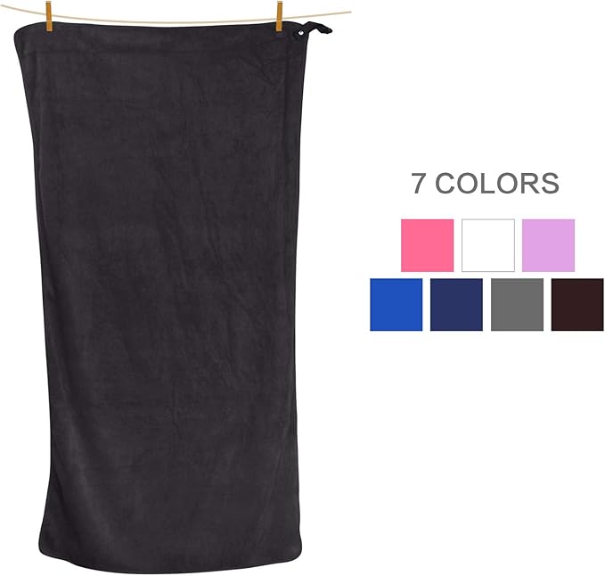 SUNLAND Microfiber Gym Bath Towel Ultra Soft Travel Camping Towel Super Absorbent Swimming Sport Towels with Carry Bag for Adults and Children