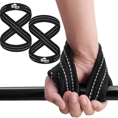 Figure 8 Lifting Straps for Weightlifting, Powerlifting, Deadlifts & Strongman – Heavy Duty Wrist Support with Reinforced Seams Multiple Sizes for Men & Women