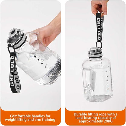 75 Oz Gym Water Bottle, Bpa Free Clear Plastic Water Bottle with Time Marker,Wide Mouth Reusable Large Plastic Water Bottles for Gym Home Hiking Outdoors Workout Camping Sports Travel
