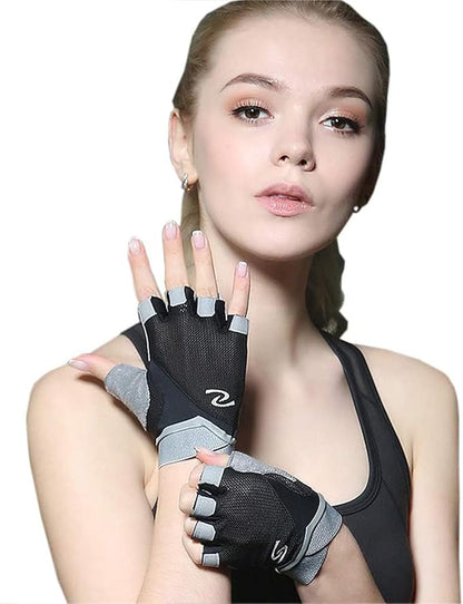 Luwint Women Fingerless Yoga Gloves, Non Slip Padded Barre Pilates Fitness Workout Training Exercise Accessories
