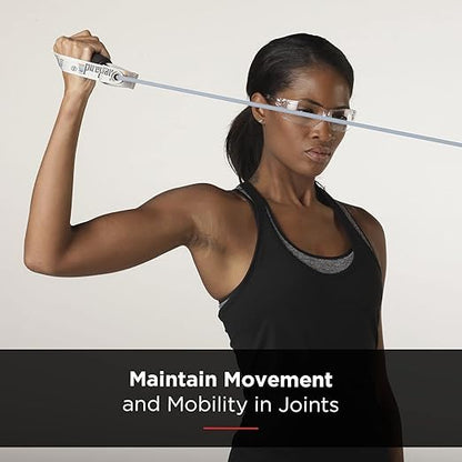 TheraBand Resistance Tubes with Hard Handles, Professional Latex Elastic Tubing for Exercise, Physical Therapy, Pilates, At-Home Workouts, & Rehab, 50 in., Silver, Super Heavy, Advanced Level 2
