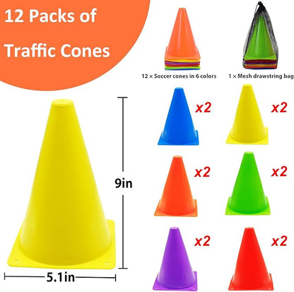 Soccer Cones Set, 84/42Pcs 7"/9" Cones Sports + Disc Cones, Cones for Sports with Carry Bag, Training Cones, Soccer Cones for Training, Plastic Soccer Cones for Drills