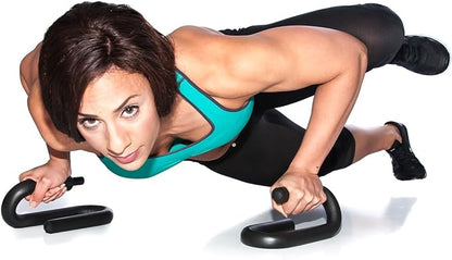 FFO Metal Push up Bar with Foam Grips on Handles. No Slip Pad on Pushup Stands. - Perfects Push ups. Builds Arms, Back, Chest, and Shoulder Strength. Great for P90X Workouts, CrossFit, Calisthenics