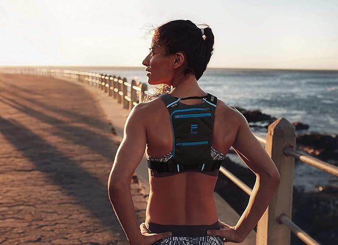 FITLY Minimalist Running Pack - Fitness Backpack Phone Holder, Storage, Thoracic Belt - Carry Personal Items - Running Gear for Men & Women - Lightweight Hydration Water Backpack