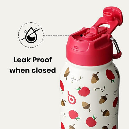BOTTLE BOTTLE 32oz Insulated Water Bottle Stainless Steel Sport Water Bottle with Straw Dual-use Lid Design for Gym with Pill Box