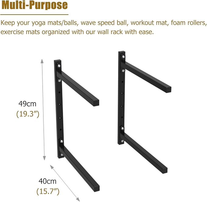 Ball Storage Holder Wall Mount Half Ball Balance Trainer Storage Rack, Sturdy Iron Exercise Ball Holder for Home Gym, Garage Wall & Fitness Workout