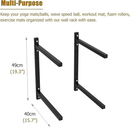 Ball Storage Holder Wall Mount Half Ball Balance Trainer Storage Rack, Sturdy Iron Exercise Ball Holder for Home Gym, Garage Wall & Fitness Workout