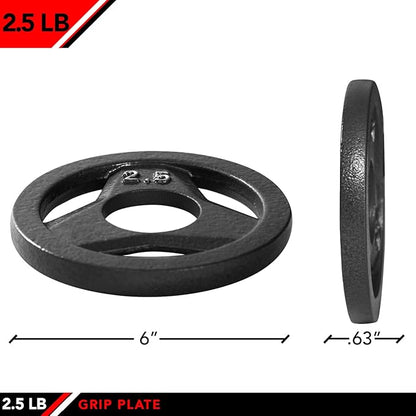 JFIT Olympic 2 Inch Grip Plates and Bumper Plates for Barbell - Single Weights or Sets of 2 (Muliple Weights)