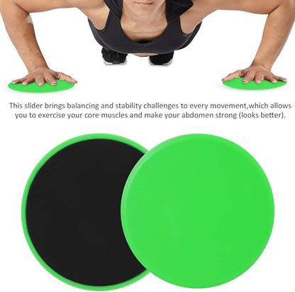 Core Sliders for Full Body Workout | 2Pcs Gliding Discs for Home Gym/Balance Training/Core Strength | Portable Exercise Sliders, Green