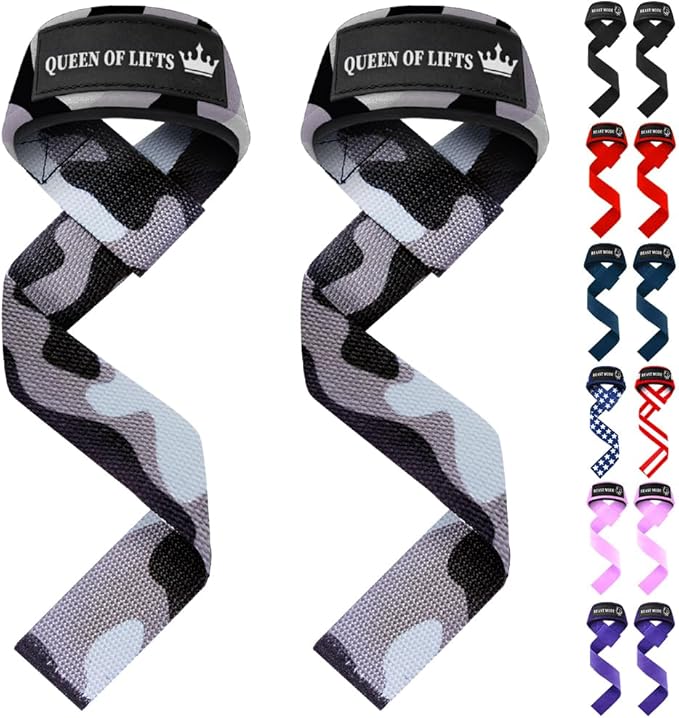 TECEUM Lifting Straps for Weightlifting Gym Strength Training - Wrist Straps with Neoprene Padded Cotton - Men & Women – Ideal for Powerlifting, Bodybuilding & Deadlifts