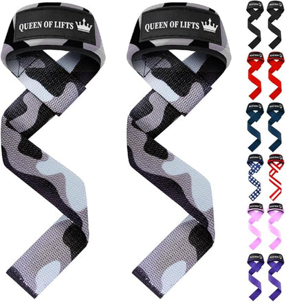 TECEUM Lifting Straps for Weightlifting Gym Strength Training - Wrist Straps with Neoprene Padded Cotton - Men & Women – Ideal for Powerlifting, Bodybuilding & Deadlifts
