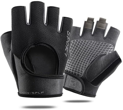 Anti-Slip Workout Gloves for Women Men - Breathable Mesh Fingerless Gloves for Fishing Gym Exercise Fitness