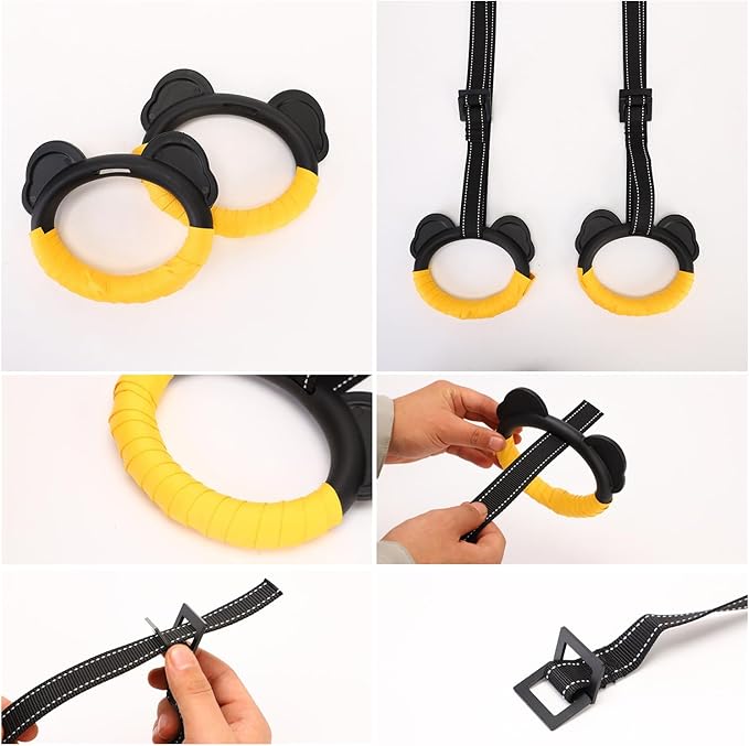 Kids Gymnastic Rings with Adjustable Straps Pull up Olympic Rings for Kid‘s Pull Up Bar Doorway Chin up Bar Strength Training Climbing Dome Outdoor Jungle Gym Hanging Stretching Height Increase
