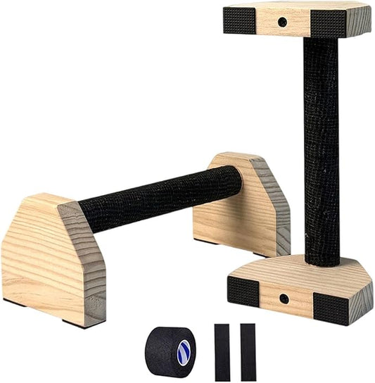 2Pcs Push up Bar Home Workout Equipment Parallettes Bar for Adults Wood Push up Stands for Gymnastics Exercise Aerobics