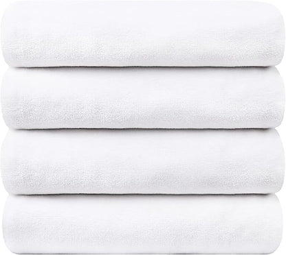 JML Bath Towel, Microfiber Bathroom Towels Set 4 Pack (30" x 60") for Adult Men Women - Large Size, Extra Absorbent, Quick Drying as Hair Wrap, Swim, Fitness, Sport, Yoga
