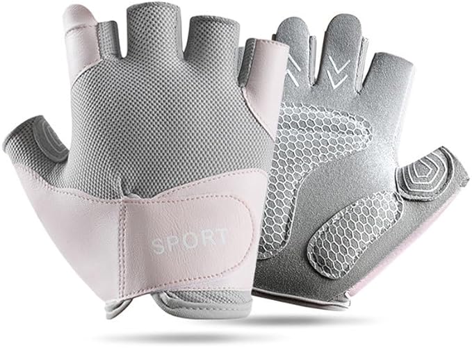 Breathable-Workout-Fingerless-Gloves for Womens - Sport-Gym-Fitness Anti-Slip-Palm Cycling-Gloves Hand-Protection