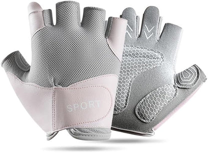 Breathable-Workout-Fingerless-Gloves for Womens - Sport-Gym-Fitness Anti-Slip-Palm Cycling-Gloves Hand-Protection