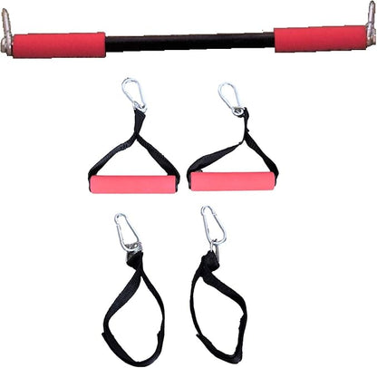 Complete Door Gym Full Body Workout Fitness Exercise Resistance Bands System with 2x6 Gymnastics Mat