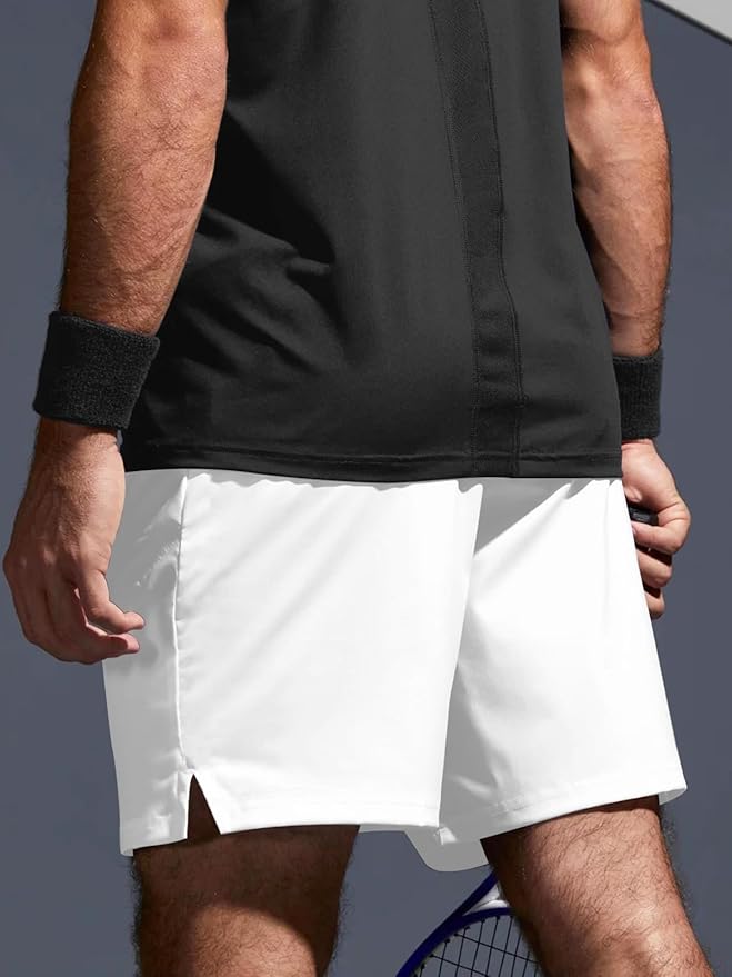 Aolesy Men's 2 in 1 Running Shorts 5" Workout Gym Athletic Shorts for Men Quick Dry Lightweight Training Shorts with Pockets