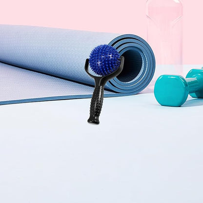 minkissy Large Spiky Ball Mobility Yoga Stick Massage Roller for Muscle Relief, Handheld Pilates Posture Rod Dual Black and Blue Colors, Body and Leg Massage Tool for Runners and Fitness